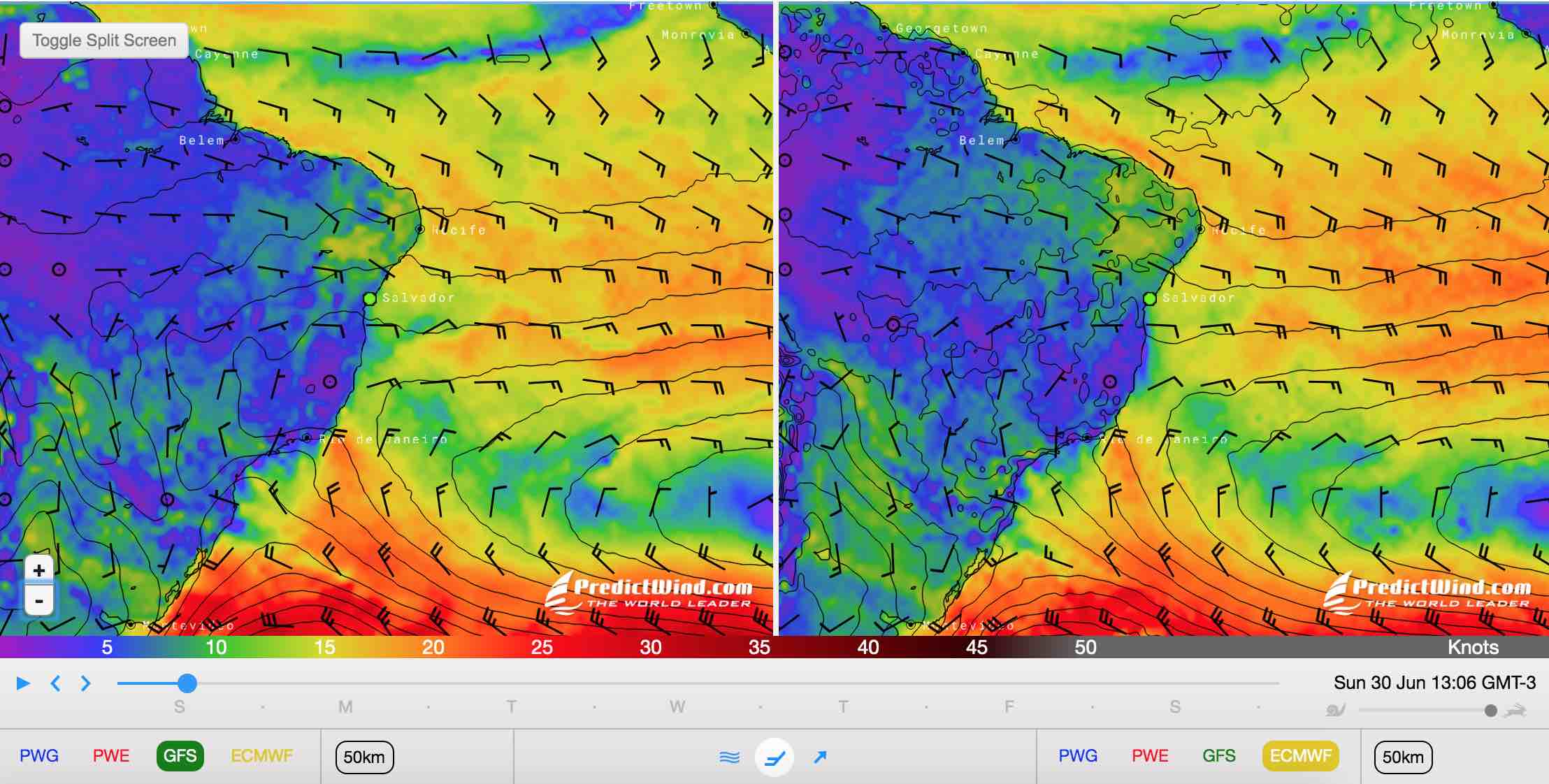 PredictWind screen
